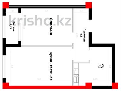 1-бөлмелі пәтер · 43.68 м² · 6/10 қабат, Каныша Сатпаева 82/9, бағасы: ~ 22.5 млн ₸ в Усть-Каменогорске