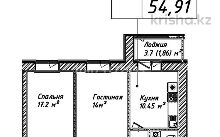 2-комнатная квартира, 55 м², 5/12 этаж, Косшыгулулы 159 за 19 млн 〒 в Астане, Сарыарка р-н — фото 2