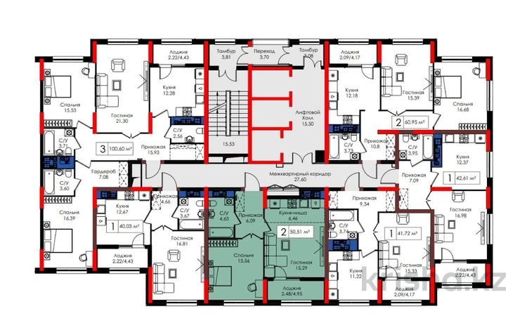 2-комнатная квартира, 50 м², Улы Дала за 19.6 млн 〒 в Астане — фото 2