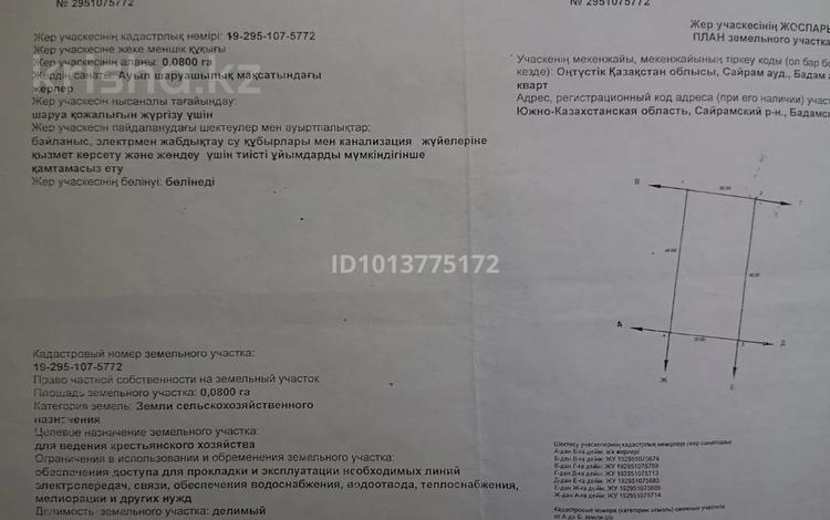 Жер телімі · 8 сотық, Сәуле ш/а, бағасы: 4 млн ₸ в Шымкенте, Аль-Фарабийский р-н — фото 2