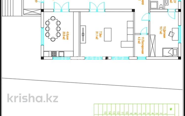 Отдельный дом • 5 комнат • 193 м² • 7.1 сот., Ардагер за 40 млн 〒 в Кыргауылдах — фото 6