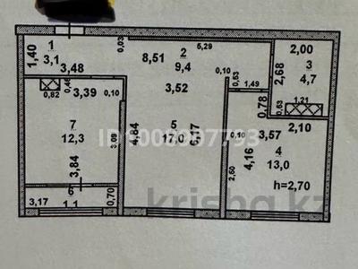 2-бөлмелі пәтер · 60.1 м² · 6/12 қабат, Толеметова, бағасы: 33 млн ₸ в Шымкенте, Туран р-н