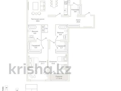 4-комнатная квартира · 151.5 м² · 2/9 этаж, Проспект Аль-Фараби и улица Маркова 77/1 за ~ 173.2 млн ₸ в Алматы, Бостандыкский р-н
