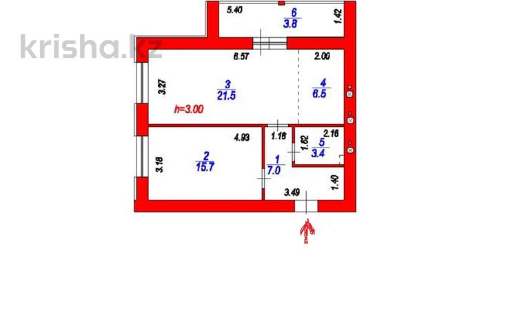 2-бөлмелі пәтер · 58 м² · 3/12 қабат, ​Улица Шамши Калдаяков, 46, бағасы: 22 млн ₸ в Астане, Есильский р-н — фото 2