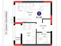 1-бөлмелі пәтер · 41.44 м² · 11/12 қабат, Е 882 7 — Вид на набережную, бағасы: 24.5 млн ₸ в Астане, Нура р-н