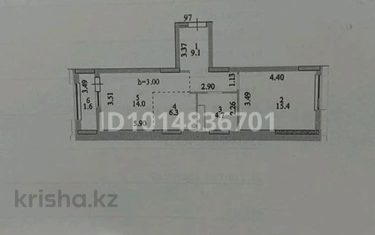 2-комнатная квартира · 51.1 м² · 3/12 этаж, Байтурсынова 30 — Байтурсынова за 36 млн ₸ в Астане, Сарайшык р-н — фото 2