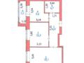 2-комнатная квартира, 56.3 м², 3/10 этаж, Улы Дала — Казыбек Би за 24.5 млн 〒 в Астане