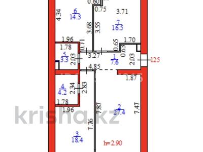 3-комнатная квартира · 91.7 м² · 5/9 этаж, Алихана бокейхана 16 — Алихана Бокейханова за 89.5 млн ₸ в Астане, Есильский р-н