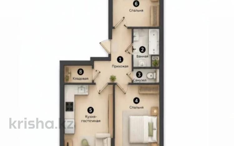 3-комнатная квартира · 72.6 м² · 6/7 этаж, Естай — Ипотека за 29 млн ₸ в  — фото 2