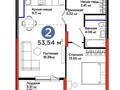 2-бөлмелі пәтер · 53.54 м² · 19/22 қабат, ​Аль-Фараби 3 — Видовая квартира, бағасы: 44.5 млн ₸ в Астане, Есильский р-н — фото 2