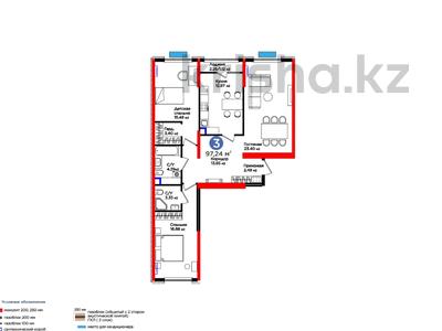 4-комнатная квартира, 97.24 м², 16/16 этаж, Нурсултана Назарбаева за ~ 43.5 млн 〒 в Шымкенте