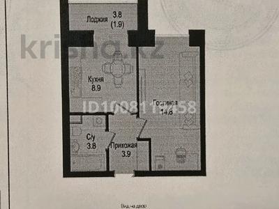 1-комнатная квартира · 33.3 м² · 3/9 этаж, Район улицы Ч. Айтматова за 17.5 млн ₸ в Астане, Нура р-н