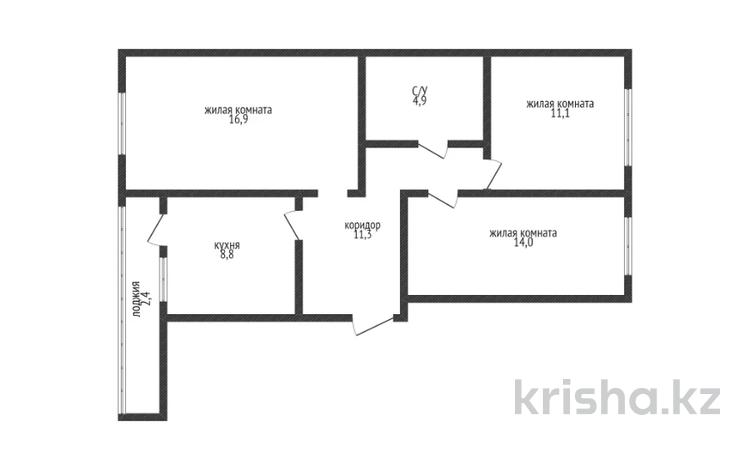 3-комнатная квартира, 69 м², 4/6 этаж, хакимжанова 56 за 21.9 млн 〒 в Костанае — фото 9