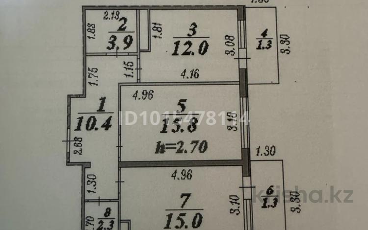 2-комнатная квартира · 62 м² · 4/12 этаж, 4-й микрорайон 62 за 30 млн ₸ в Конаеве — фото 2