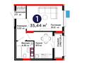 1-бөлмелі пәтер · 35.44 м², Бухар жырау 31/1, бағасы: ~ 35.9 млн ₸ в Астане, Есильский р-н — фото 3