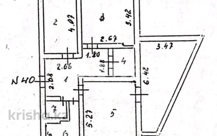 3-комнатная квартира · 61.1 м² · 5/5 этаж, Бауржан Мамышулы 40 — базар Кайкармет за 19 млн 〒 в Таразе — фото 2
