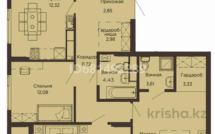 4-комнатная квартира, 121 м², 4/15 этаж, Шарля де Голля 2 за 51 млн 〒 в Астане, Алматы р-н — фото 3