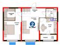 2-бөлмелі пәтер · 57.48 м², Кайрат микрорайон 716/16, бағасы: ~ 50.2 млн ₸ в Алматы, Турксибский р-н — фото 3