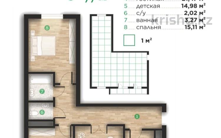3-комнатная квартира · 77 м² · 7/7 этаж, Илияса Есенберлина 80 за ~ 32.3 млн ₸ в Усть-Каменогорске — фото 17