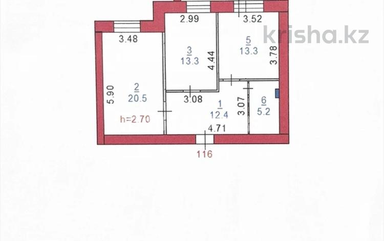 2-комнатная квартира · 68.2 м² · 7/9 этаж, Кайрбекова 358/2 за 33 млн ₸ в Костанае — фото 2