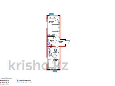 2-комнатная квартира, 45.45 м², 16/16 этаж, ​Туркия за ~ 16.3 млн 〒 в Шымкенте, Абайский р-н