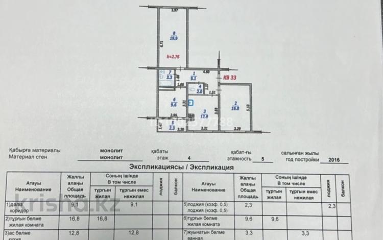 3-бөлмелі пәтер · 75.8 м² · 4/5 қабат, мкр Жас Канат 42, бағасы: ~ 45 млн ₸ в Алматы, Турксибский р-н — фото 2