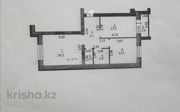 2-комнатная квартира, 62.6 м², 1/5 этаж, мкр. Алтын орда