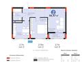 2-бөлмелі пәтер · 57 м² · 6/8 қабат, Турар Рыскулов 18/7, бағасы: 43.5 млн ₸ в Астане, Есильский р-н