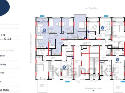 4-бөлмелі пәтер · 102 м² · 2/16 қабат, Толе би 26, бағасы: 71.4 млн ₸ в Астане, Нура р-н