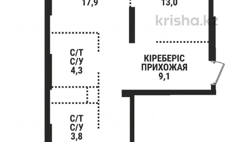 2-комнатная квартира · 69.1 м² · 15/16 этаж, Каныша Сатпаева 90/55Б за ~ 51.2 млн ₸ в Алматы, Бостандыкский р-н — фото 2