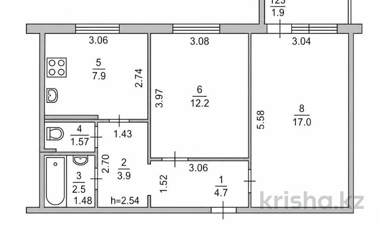 2-комнатная квартира · 51 м² · 9/9 этаж, мкр 11 за 14 млн ₸ в Актобе — фото 2