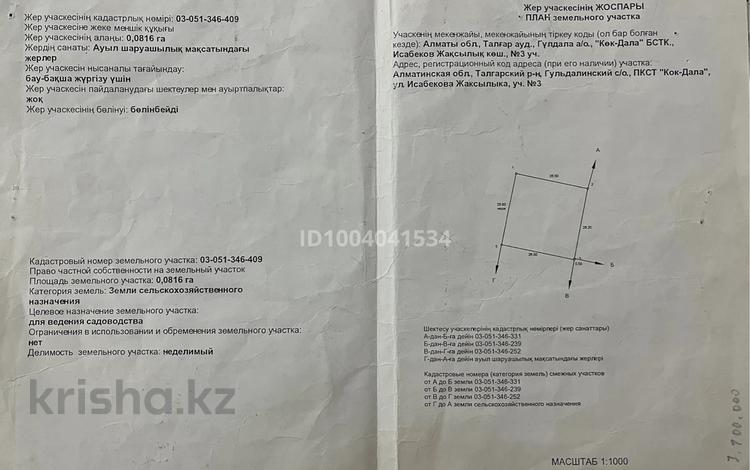 Жер телімі · 8 сотық, Исабекова 3, бағасы: 3.8 млн ₸ в Байсерке — фото 2