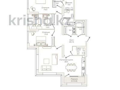 4-комнатная квартира · 138.2 м² · 2/9 этаж, Проспект Аль-Фараби и улица Маркова 45 — Маркова за ~ 185.4 млн ₸ в Алматы, Бостандыкский р-н