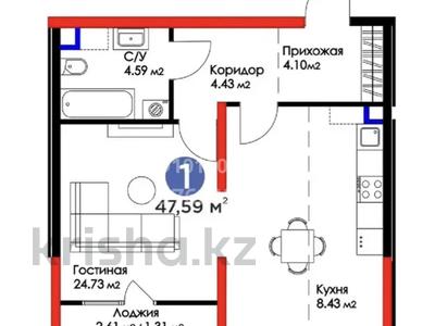 1-бөлмелі пәтер · 47 м² · 14/16 қабат, Нурсултана Назарбаева 1, бағасы: 36 млн ₸ в Шымкенте, Каратауский р-н