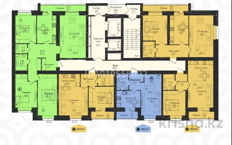 2-бөлмелі пәтер · 50 м² · 3/9 қабат, Улы дала 40 — Пересечение Улы дала и Туран, бағасы: 28 млн ₸ в Астане, Нура р-н — фото 7