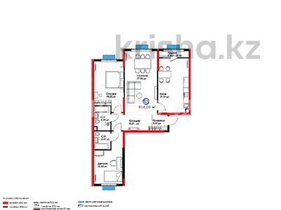 3-бөлмелі пәтер · 104.06 м² · 6/9 қабат, К. Толеметова 64/2 — Төлеметова и Қазиева, бағасы: ~ 56 млн ₸ в Шымкенте, Абайский р-н