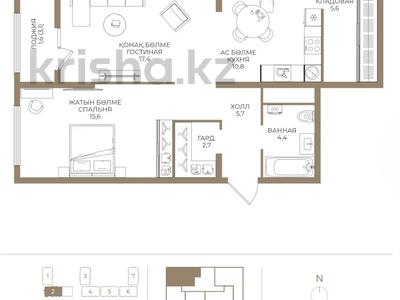 2-комнатная квартира · 64.5 м² · 2/9 этаж, Ботакоз 5 за ~ 33.1 млн ₸ в Алматы, Алатауский р-н