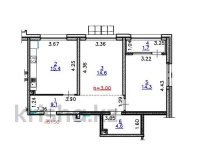 3-комнатная квартира · 60 м² · 6/6 этаж, мкр Гажайып, Бауыржана Момышулы 11/14а — Монке би за 41 млн ₸ в Алматы, Алатауский р-н