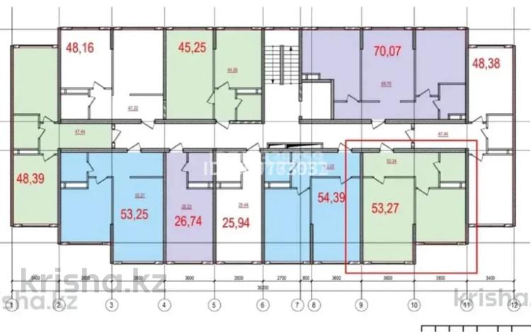 2-комнатная квартира · 53.27 м² · 8/9 этаж, мкр Кайрат, Сыбызгы 100 за 22.5 млн ₸ в Алматы, Турксибский р-н — фото 2