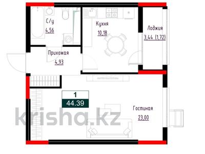 1-бөлмелі пәтер · 45 м², Е-882 13в, бағасы: 23.7 млн ₸ в Астане, Сарыарка р-н