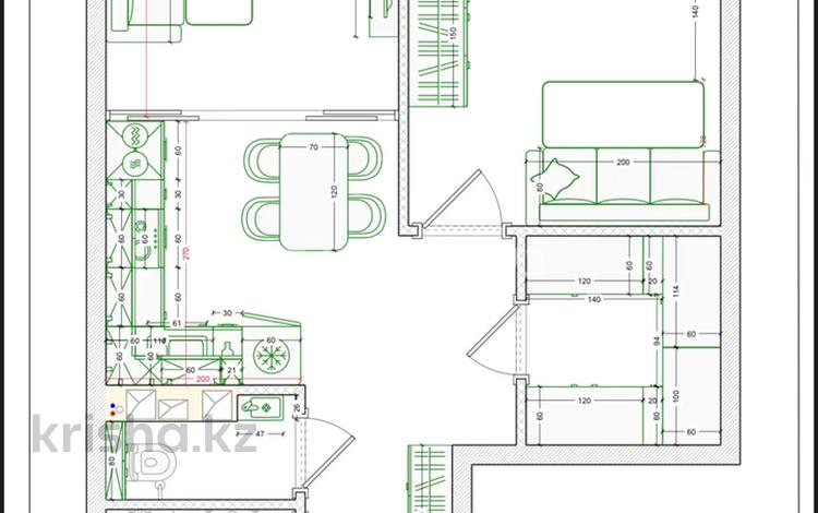 2-бөлмелі пәтер · 47.5 м² · 3/12 қабат, мкр Акбулак, Момышулы 100, бағасы: 250 000 ₸ в Алматы, Алатауский р-н — фото 3