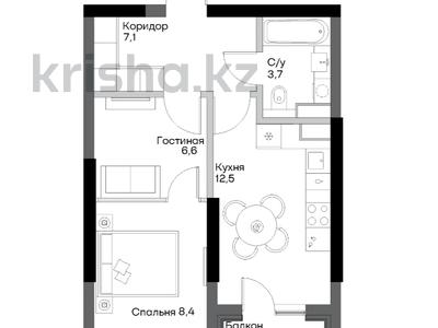 1-бөлмелі пәтер · 41 м² · 8/9 қабат, Алатауская трасса, бағасы: 23 млн ₸ в 