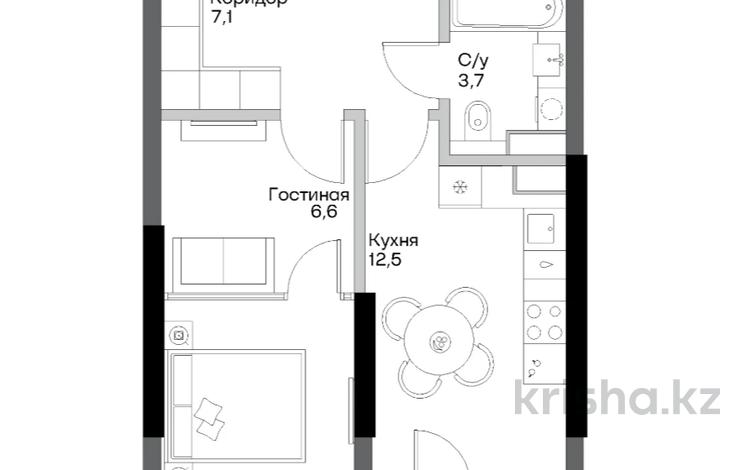 1-бөлмелі пәтер · 41 м² · 8/9 қабат, Алатауская трасса, бағасы: 23 млн ₸ в  — фото 5