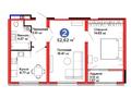 2-комнатная квартира · 52.6 м² · 2/14 этаж, Хусейн бен Талал 41 — Больница УДП за ~ 39 млн ₸ в Астане, Есильский р-н — фото 2