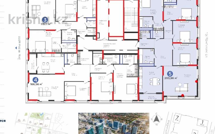 5-бөлмелі пәтер · 203.96 м² · 4/22 қабат, Мангилик ел Бизнес + 57, бағасы: 209 млн ₸ в Астане, Есильский р-н — фото 3