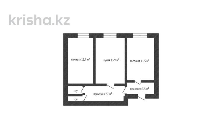 2-бөлмелі пәтер, 58 м², 3/9 қабат, Назарбаева 23а, бағасы: 12.5 млн 〒 в Кокшетау — фото 2