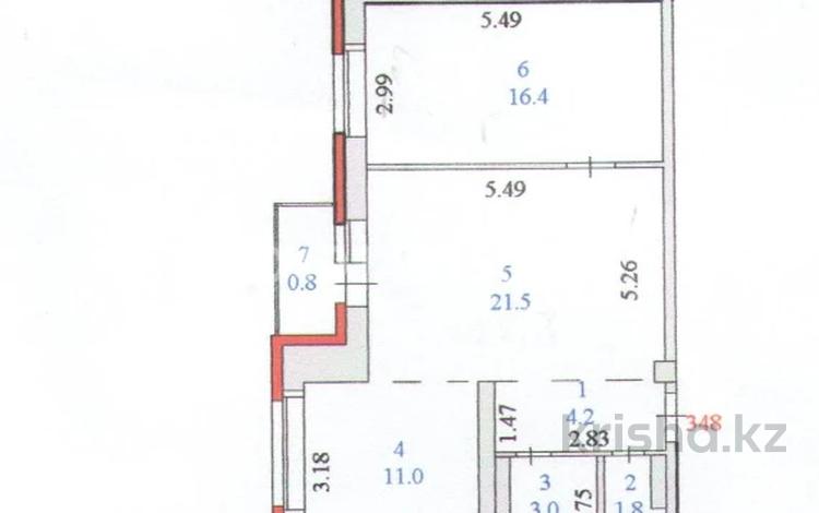 2-комнатная квартира · 58.7 м² · 12/15 этаж, Карталинская 18/1 за 23.5 млн ₸ в Астане, Сарыарка р-н — фото 2