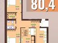 3-бөлмелі пәтер · 80.4 м² · 2/5 қабат, Каирбекова 420 Б, бағасы: ~ 26 млн ₸ в Костанае — фото 2