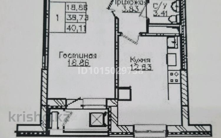 1-комнатная квартира · 40.11 м² · 8/12 этаж, Чингиз Айтматов 63 за 20.9 млн ₸ в Астане, Нура р-н — фото 2