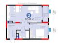 2-бөлмелі пәтер · 57.45 м² · 8/9 қабат, Ақ Шағала -ш/а., Акберен 4/5, бағасы: 35 млн ₸ в Атырау, мкр Ак Шагала